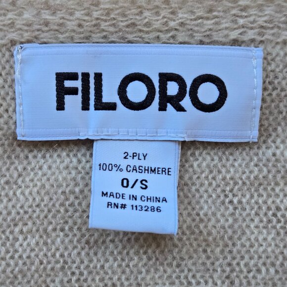 NWOT Filoro Cashmere Wrap Scarf Oatmeal - Picture 2 of 10